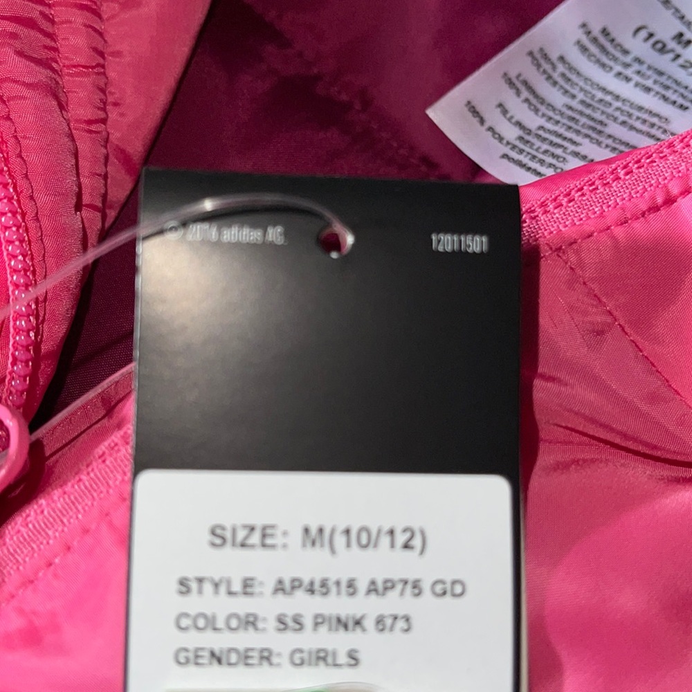 Adidas Girls New with Tags M (10/12) Coat/Jacket - Picture 5 of 8